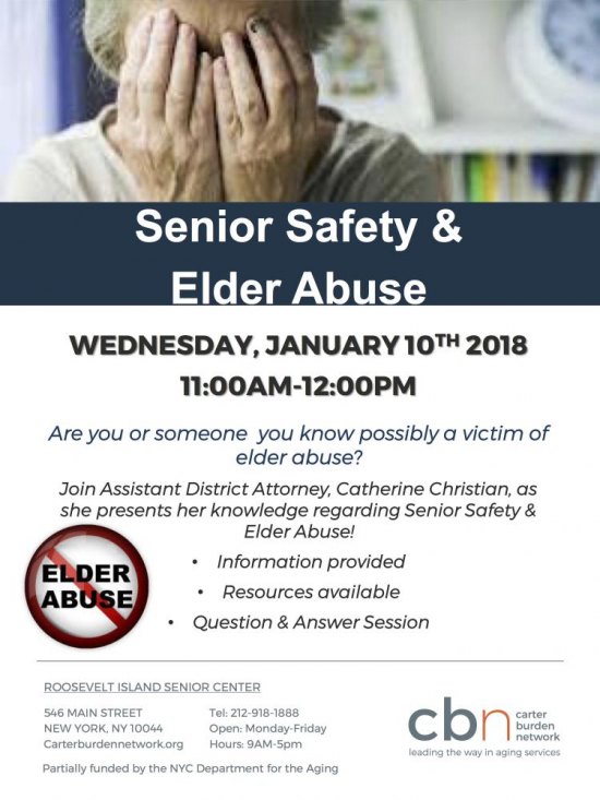 TODAY, 11:00 A.M., Senior Safety and Elder Abuse, CBN/RI Senior Center, 546 Main Street TODAY, 11:00 A.M., Senior Safety and Elder Abuse, CBN/RI Senior Center, 546 Main Street